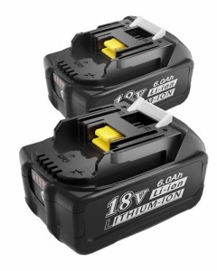 マキタ 18V 互換 バッテリー 2個セット ライト付き残量表示でき BL1860B BL1830 バッテリー 6000mAh 大容量 PSE認証済 電動工具用バッテ