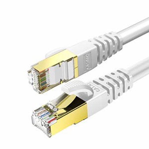 5m KASIMO LANケーブル CAT8 カテゴリー8 超高速 最大40Gbps 2000MHz CAT8準拠 26AWG RJ45 SFTP 二重シールド ツメ折れ防止 イーサネット