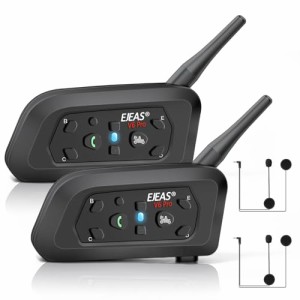 EJEAS バイク インカム V6Pro(2台セット) 2人同時通話 6人ペアリング バイク用品 最大通話距離1200M イ ヘルメット バイク ンターコム 防