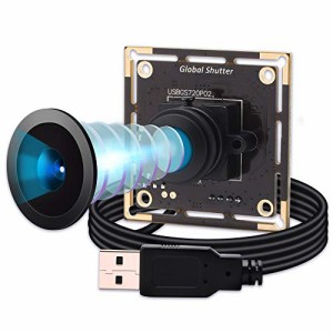 ELP カメラ グローバルシャッター USB ウェブカメラ/1MP 高速60FPSモノクロUSB Webカメラ/超小型USBカメラモジュール/HD 720P ミニカメラ
