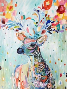 CHengQiSM 1000ピース ジグソーパズル 彩色鹿 パズル 絵画 自然 動物 おしゃれ インテリア プレゼント（70×50cm）