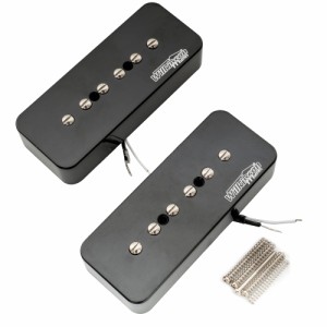 Wilkinson Mシリーズ アルニコ 5 P90 ソープバーギター用 ピックアップ セット レスポール/SG用、ブラック（2個セット）