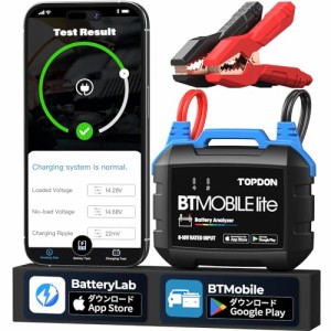 TOPDON 12v バッテリーテスター cca 100-2000CCA 12V車用 バッテリーチェッカー Bluetooth iPhone/Android 専用APP 自動車/トラック/オー