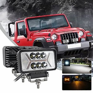 LED作業灯 32w LEDライトバー ホワイト オレンジ日行ライト 広角照明 ジープバンパーATV UTV SUV トラック ボート 2個セット……