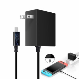 Switch OLED/Switch/Switch Lite用 NS ACアダプター スイッチ 充電器 ドック代用品 TVモード対応 PSE認証済 安全保護 USB Type-Cコネクタ