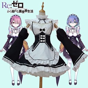 [ENDIANDUO] Re:ゼロから始める異世界生活 レム ラム コスプレ衣装 cosplay 超かわいい アニメ メイド服 ハロウィン仮装 (XL)