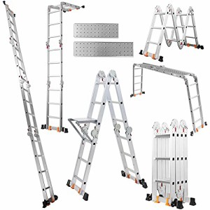 TORENA 3.6M多機能はしご 脚立 はしご兼用脚立 安全性能UP 簡単12変化 折りたたみ 足場 スーパーラダー アルミはしご 作業台 便利 多関節