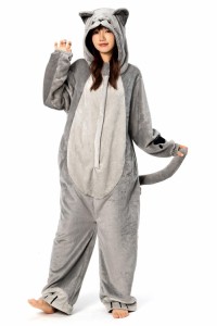 [OLAOLA] 猫 着ぐるみ パジャマ 大人用 部屋着 動物 コスチューム 仮装 もふもふ 冬用パジャマ 暖かい 部屋 防寒 対策 ふわふわ パジャマ