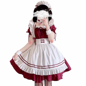 [YAISHN] メイド服 ゴスロリ 可愛い ロリータ 人気 ワンピース ハロウィン 仮装 レディース コスプレ 半袖 蝶結ぶ パーティー イベント 