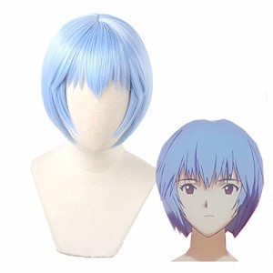 耐熱コスプレウィッグ SUNXXCOS・アスカ・ラングレー耐熱 ウィッグ コスチューム用小物 お祭りwig (綾波レイウィッグ)