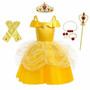 [Dressy Daisy] 幼児 女の子 ベル コスプレ プリンセス コスチューム 子供 スカート 美女と野獣 ドレス ハロウィン 仮装 黄色い アクセサ