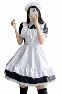 [FULINE] メイド服 ショートカート 半袖 英国風 コスプレ衣装 lolita メイド服 コスチューム 仮装 学園祭 メイドカフェー 男性用 仮装 女