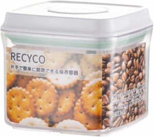 RECYCO キャニスター 密閉容器 食品保存容器 プラスチック ペットフードストッカー ポップアップコンテナ 片手で簡単開閉 湿気を防ぐ 透