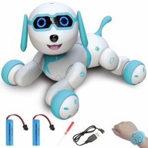 FlyCreat ロボット犬 リモコンロボット スタントドッグ プログラム可能 犬のロボット おもちゃ 時計リモコン遠隔操縦 自動デモ スマート