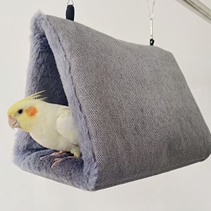 Hakona 鳥たちの寝床 三角ハウス インコ おもちゃ 掛ける鳥の巣 ハンモック ペット 用 テント いんこおもちゃ かわいい 寝袋 無地 厚みふ