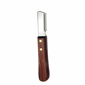 LAUBE ストリッピングナイフ、木製ハンドル中歯、硬化ステンレス鋼 ペット用ラッキングナイフ ストリッピングナイフ (13006)