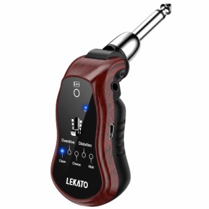 ギターヘッドフォンアンプ LEKATO ミニギターアンプ 充電式 ポケットギターアンプ Bluetooth 受信機付き クリーンコーラスオーバードライ