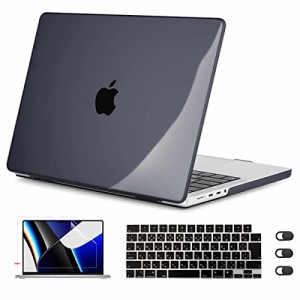 CISSOOK MacBook Pro 14 インチ ケース ブラック 2021 2023 新型 黒い カバー 耐衝撃 M3 A2992 A2918 A2442 A2779 対応 おしゃれ シェル