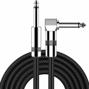 ギターシールド ギターケーブル 長さ6m S-L型プラグ ベース シールド 高耐久ナイロン 断線しにくい 楽器用ケーブル ベース/キーボード/ア