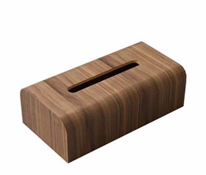 SIMHEAGO ティッシュケース カバー ティッシュボックス 木製 木目ティッシュカバー(ダークブラウン)