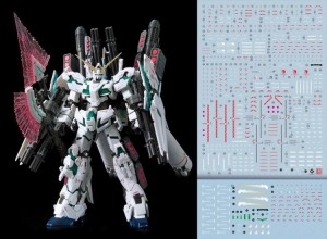 蛍光!! HG RG MG PG RE ロボット MS ディテールアップ用水転写式デカール (RG 1/144 RX-0 フルアーマー・ユニコーンガンダム用)