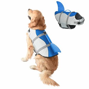 ペット 犬用ライフジャケット サメ水泳救命胴衣 小型犬 中型犬 大型犬 猫用 救急服 水遊び用 運動用 犬 水泳必需品 犬の安全を守る 保護 