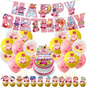 星のカービィ　誕生日　飾り付け　パーティー　セット　Kirby　ゲーム　アニメ　キャラクター　かわいい　2 子供　男の子　女の子　ピン