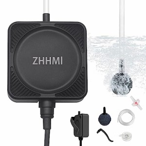 ZHHMl 水槽エアーポンプ 小型エアーポンプ 0.3L / Min空気の排出量 空気ポンプ 低騒音 効率的に水族館/水槽の酸素提供可能 (四角形 ブラ