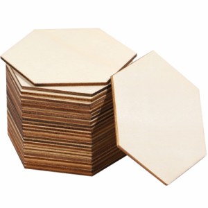 EXCEART 木材 木製スライス diy落書き 木片 板 天然木 六角 ペンダント DIYクラフト 名前 装飾品 結婚式 未完成 25個セット 9cm*7.8cm*0.