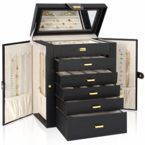 ジュエリーボックス ジュエリー収納 6段 jewelry box 鏡付き アクセサリーボックス ジュエリーボックス ジュエリー収納 ジュエリーケース