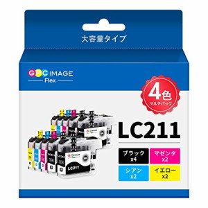 GPC Image Flex ブラザー 用 インク LC211 LC211-4PK 純正と併用可能 大容量 Brother 対応 LC211-4PK ×2 + LC211BK ×2 (計10本) Brothe