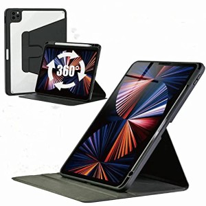 360度回転 iPad 9.7 2018 2017 ケース 耐衝撃 Apple Pencil 収納可能 iPad 9.7インチ手帳型タブレットケース 透明 スタンド オートスリー