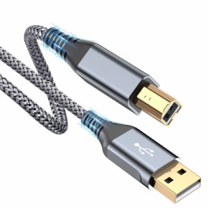 プリンター ケーブル 5M USB 2.0 ケーブル (タイプAオス - タイプBオス) USB2.0規格 パソコンとプリンター接続ケーブル ナイロン編み 480