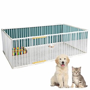 ペットサークル 犬用サークル 柵 フェンス 室内用 173x173x50cm ドア付き 猫用 犬用 扉付き 折りたたみ ペット メッシュ ケージ ゲージ 