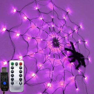 ハロウィン飾りライト LED 電飾 蜘蛛の巣 お化け屋敷 道具 クモの巣 halloween decorations 雰囲気満点 小道具 家庭用 お化け屋敷 装飾品