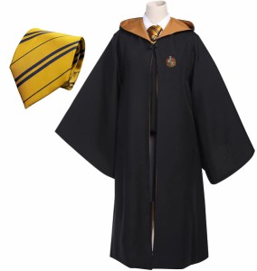 [§ＵＴ∞ＵＮ−ＴＩＮ] ハリーポッター ローブ Hufflepuff ハッフルパフ 衣装 単品 コスチューム cosplay 男女共用 XS ネクタイ付き…