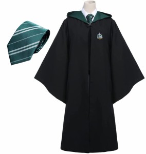 [§ＵＴ∞ＵＮ−ＴＩＮ] ハリーポッター ローブ Slytherin スリザリン 衣装 単品 コスチューム cosplay 男女共用 XS ネクタイ付き…