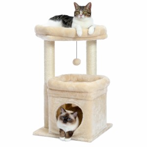 PAWZ Road キャットタワー ミニ 猫タワー 小型 低い 小さめ 据え置き 人気 爪とぎポール 爪研ぎ 麻紐 猫のおもちゃ コンパクト 省スペー