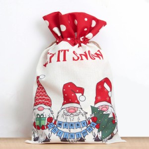 クリスマス 袋 Yoayao クリスマス ラッピング 袋（大30*50cm） 大きい キュートクリスマス 巾着袋 不織布 キャンバス ラッピング袋 クリ