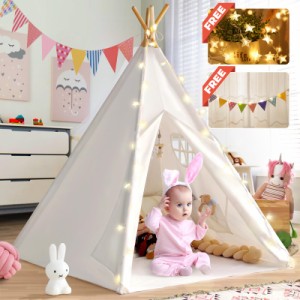 キッズテント 子供テント 室内テント TEEPEE ティピーテント 子供用テント 秘密基地 高通気性 ミニテント こども用 おしゃれ 女の子 男の