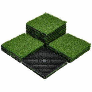 PANDAHOME 樹脂 連結 22枚（約1.98m？）人工芝 ジョイントパネル リアル人工芝生の人工芝マットジョイント式 天然芝のような肌ざわりを実