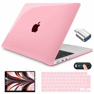 CISSOOK MacBook Air 13.6 2022 ピンク ケース A2681 M2 チップ 対応 13.6インチ macbook air a2681 m2 カバー 光沢 pink ケース マック