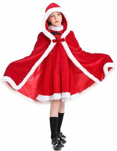 [Catwo] エルサ マント 子供 クリスマス マント 子供 女の子 マント コスプレ 姫 無地 リボン飾り フード付き コスチューム ふわふわ オ