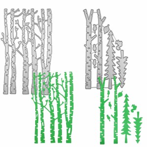 AFUNTA 木の葉ダイカット 2 個 切り株葉カード作成用ダイス 木の幹カッティングダイ エンボスステンシル DIY スクラップブックアルバム装