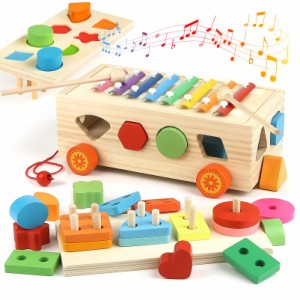 モンテッソーリ 知育玩具 おもちゃ 1 2 3 4 5歳 男の子 女の子誕生日プレゼントランキング 木製 形合わせ 音楽鉄琴 ひもとおし シェイプ