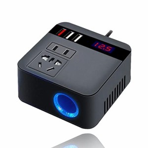 [Amuself] 車 インバーター コンバーター 充電 コンセント USB 車載 車中泊 シガーソケット 12V 24V 共用 AC110V 変換 急速充電