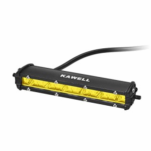 KAWELL led 作業灯 イエロー フォグランプ LED 作業灯 ワークライト 補助灯 長型 薄型 車 オフロード 12V 24V兼用 狭角 防水防塵 (18W 狭