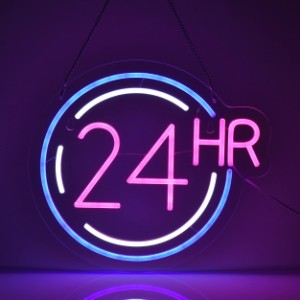 JOMOBUTY 24時間営業 ネオンサイン 多階段調光可 LED 24HOURS OPENネオンライト店看板 店舗インテリア レストラン バー 居酒屋 ホテル 喫