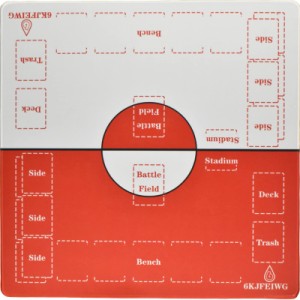 6KJFEIWG プレイマット カードゲーム カード ラバープレ プレイマット滑り止め （60×60cm）ぷれいまっとマット 収納袋付き 端縫い（白と