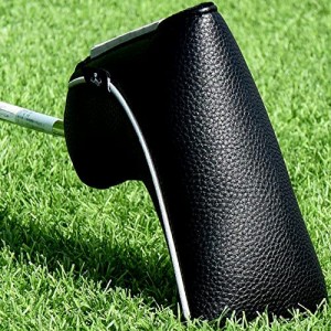 Big Teeth パターカバー 高品質単色カバー ピン型 マグネット ゴルフ パターカバー ピンタイプ ブレード型 ヘッドカバー (黒い)